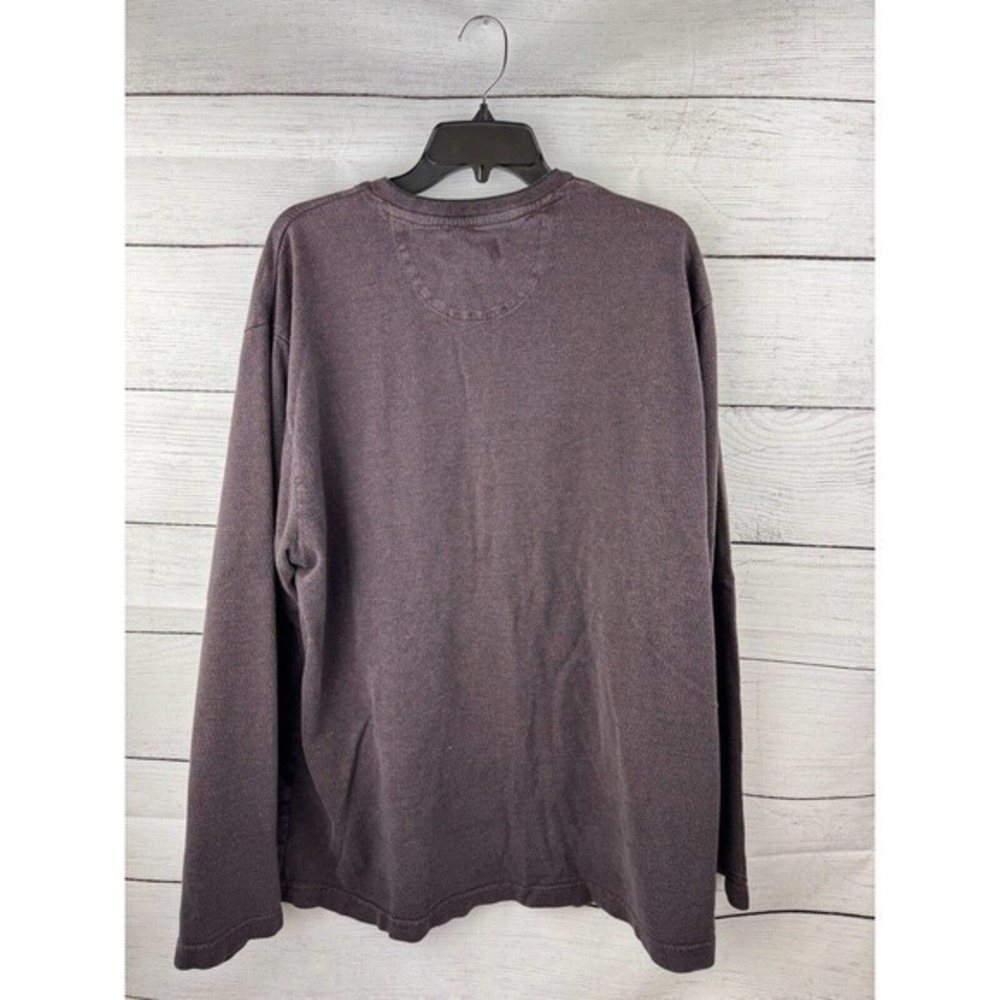 Chaps Ralph Lauren Sweater Brown Purple 100% Cotton V Neck Pullover Heavy XXL - Picture 8 of 8